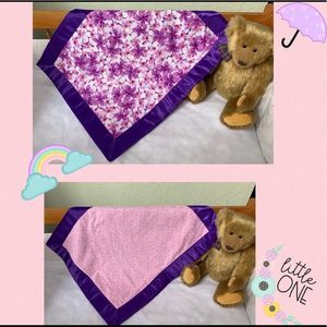 Handmade Aloha print cuddle blanket w/Mickey Mouse Embroidery